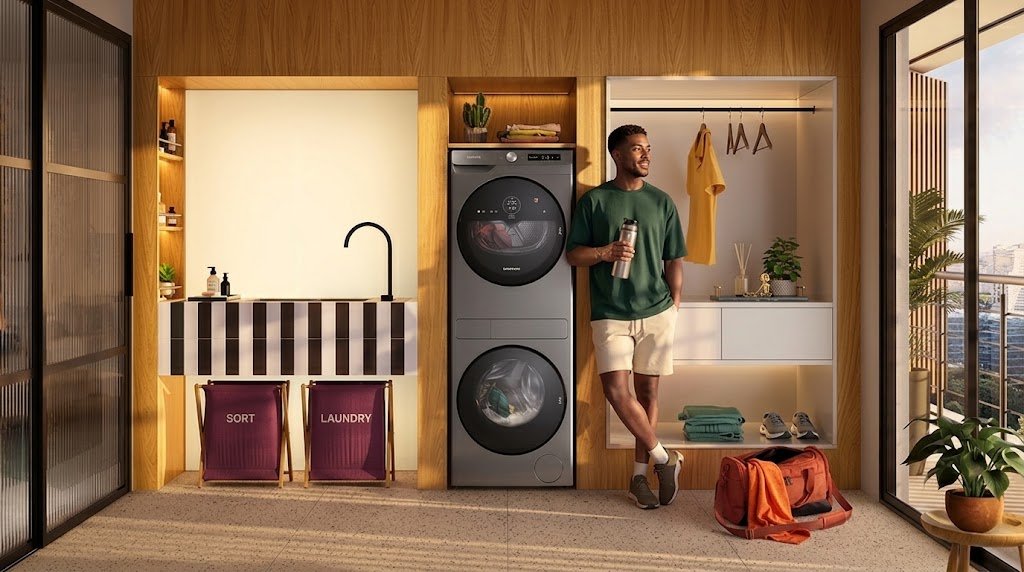Brastemp lança B= Tower, lava e seca vertical com IA e 26 kg de carga combinada