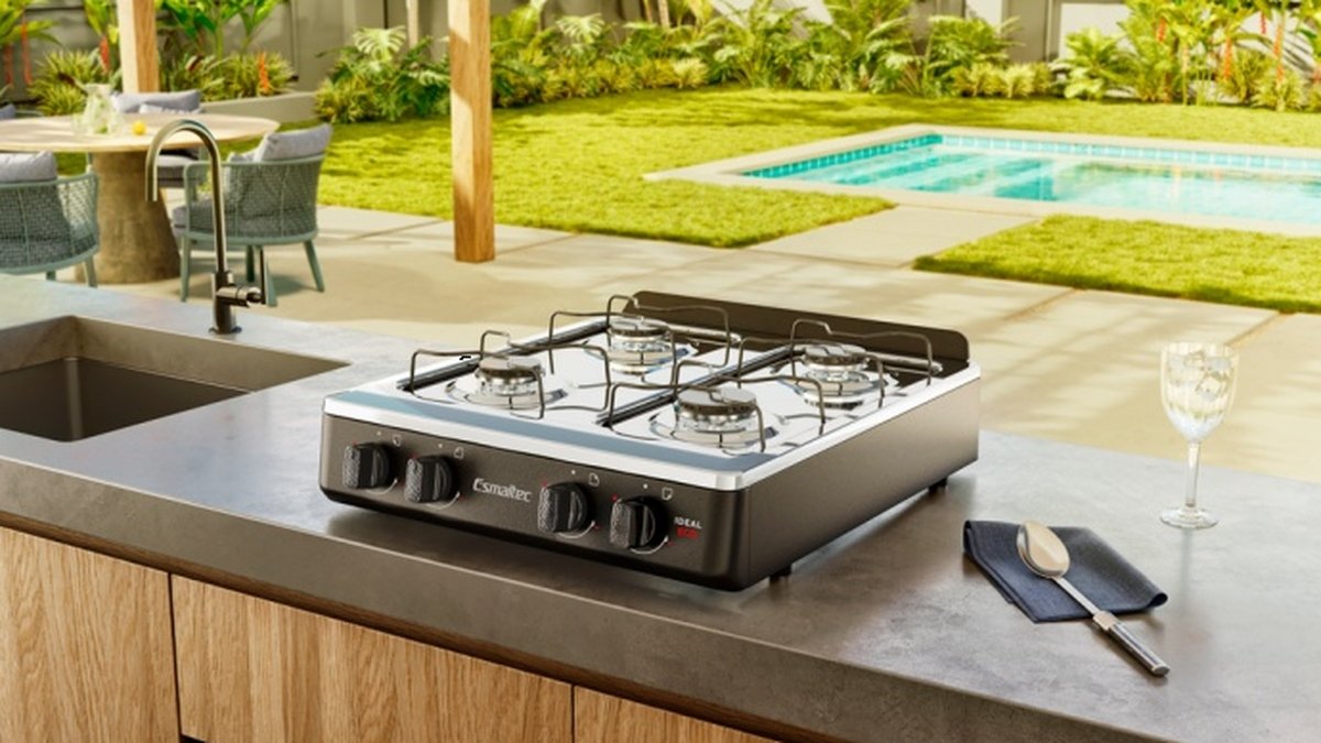 Esmaltec lança o Ideal Eco, fogão compacto pensado para apartamento pequeno e área gourmet