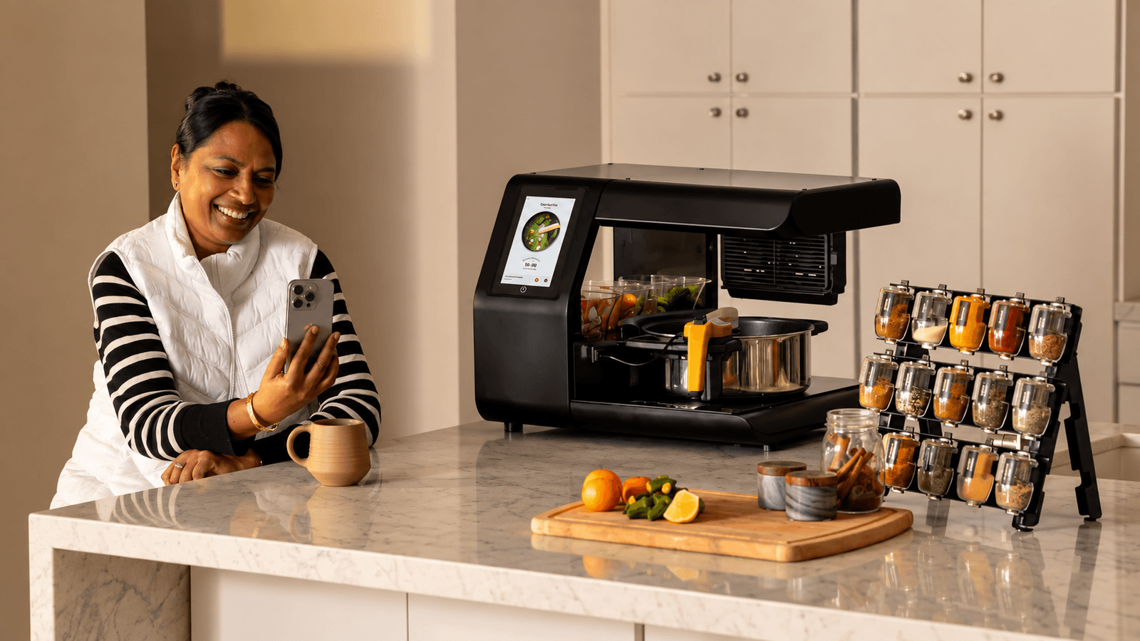 Posha leva à IFA 2026 robô de cozinha com câmera que mexe, tempera e controla o fogo sozinho por US$ 1.500